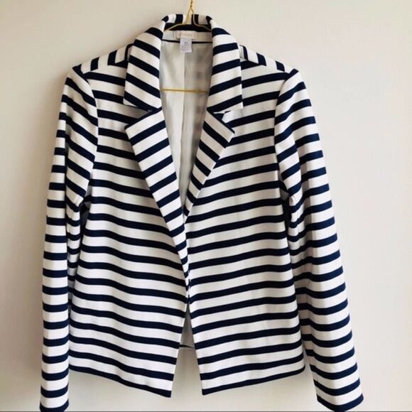 Chico’s blue and white striped blazer NWOT - Picture 1 of 4